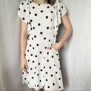 Adorable a new day white & black polka dot dress